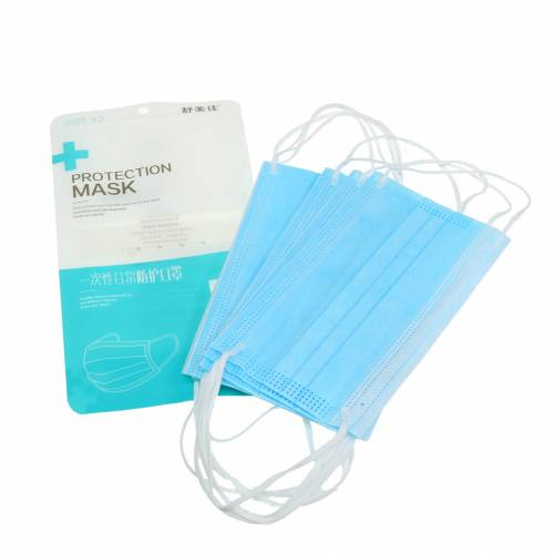 Floristik24 Máscara descartável, máscara facial, máscara bucal, 3 camadas, azul claro, 10 peças