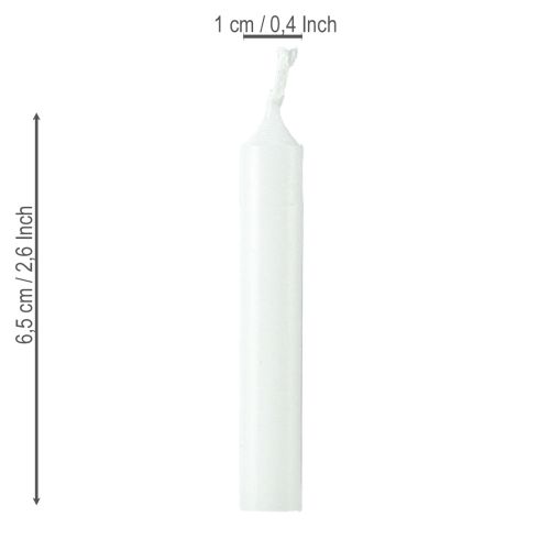 Itens Velas de boneca 10mm Velas Wiedemann brancas 65/10 50 peças