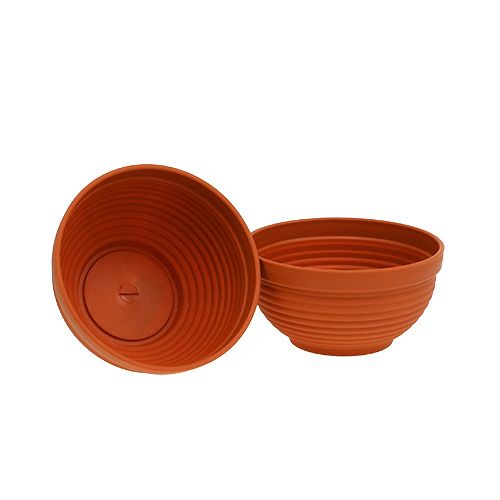 Floristik24 R-bowl plástico terracota Ø17cm, 10 unidades