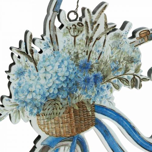 Itens Sinal deco madeira bicicleta verão sinal deco para pendurar azul, branco 31 × 25cm