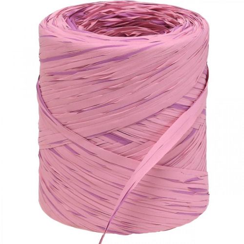 Floristik24 Fita de presente multicolorida de ráfia rosa-rosa, material de florista, fita decorativa L200m
