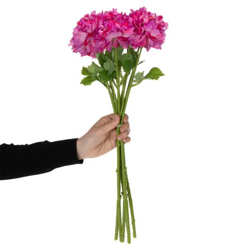 Itens Flor de ranúnculo artificial, réplica detalhada para decoração de sala de estar e escritório, 55 cm, 6 peças