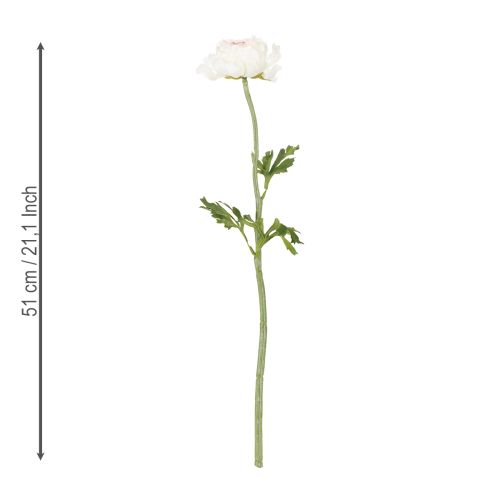 Itens Ranúnculos artificiais com flores delicadas para uma decoração elegante e de fácil manutenção, 51 cm, 3 peças.