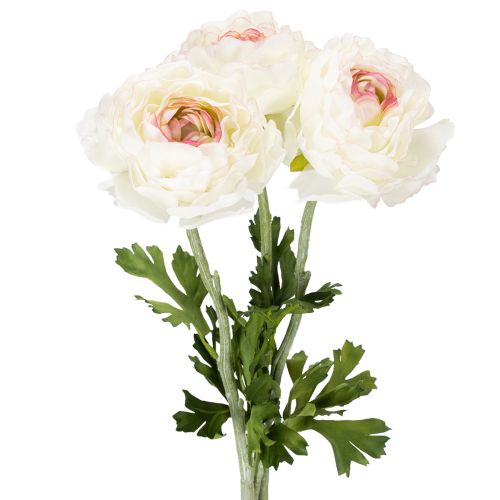 Itens Ranúnculos artificiais com flores delicadas para uma decoração elegante e de fácil manutenção, 51 cm, 3 peças.