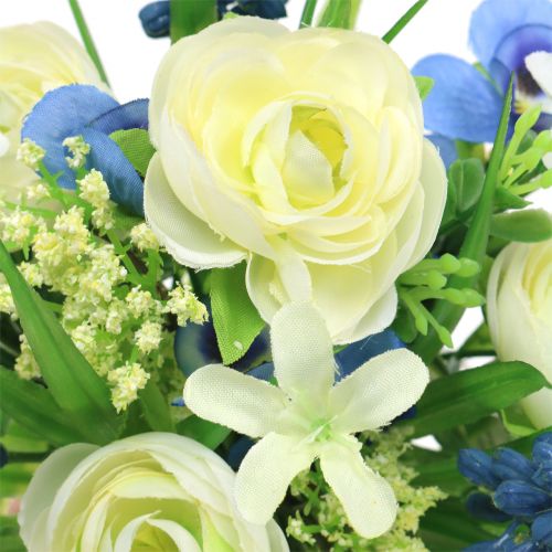 Floristik24 Buquê de ranúnculo com jacintos de uva brancos 25cm