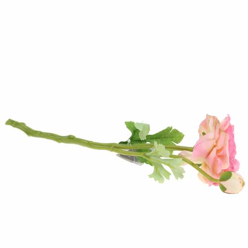 Floristik24 Flor e botão de ranúnculo rosa artificial 34cm