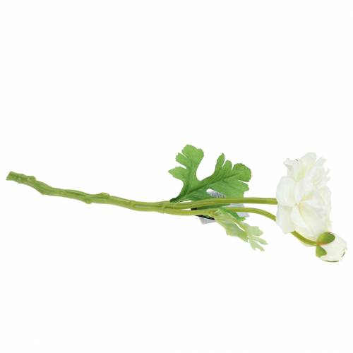 Floristik24 Ranúnculo de flor artificial com flor e botão branco Alt.34cm