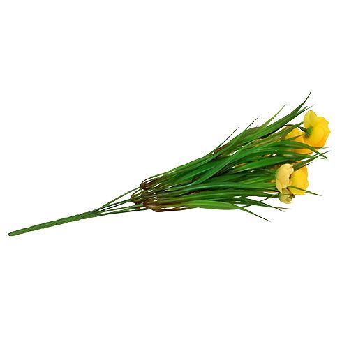 Floristik24 Buquê de ranúnculo com grama 35cm amarelo
