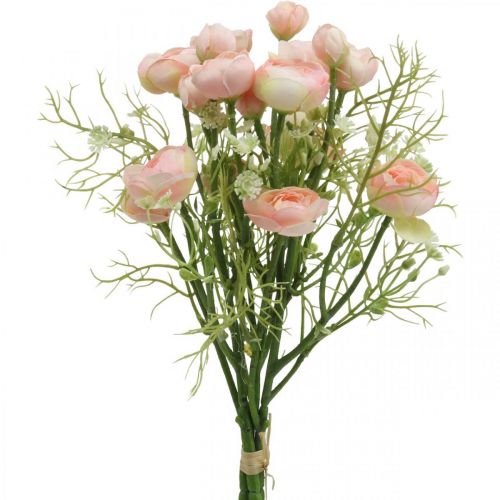 Floristik24 Buquê de Ranúnculo Artificial Flor Decoração Flores de Seda Rosa L37cm