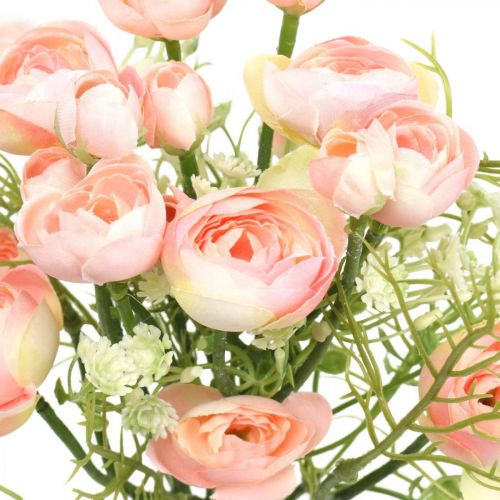 Buquê de Ranúnculo Artificial Flor Decoração Flores de Seda Rosa L37cm