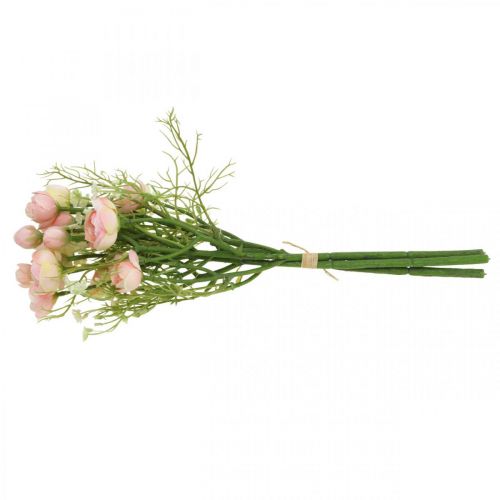 Floristik24 Buquê de Ranúnculo Artificial Flor Decoração Flores de Seda Rosa L37cm