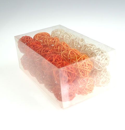 Floristik24 Bolas de rattan 4,5 cm laranja damasco 30 unidades