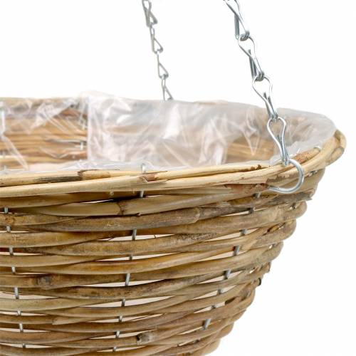 Floristik24 Cesto suspenso de rattan Ø35 / Ø40cm, conjunto de 2