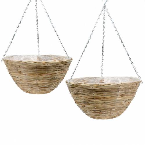 Floristik24 Cesto suspenso de rattan Ø35 / Ø40cm, conjunto de 2