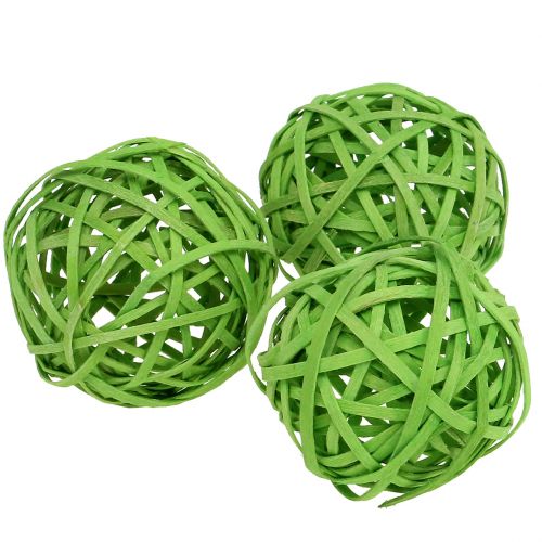 Itens Bola de vime verde claro Ø6cm 6 unidades