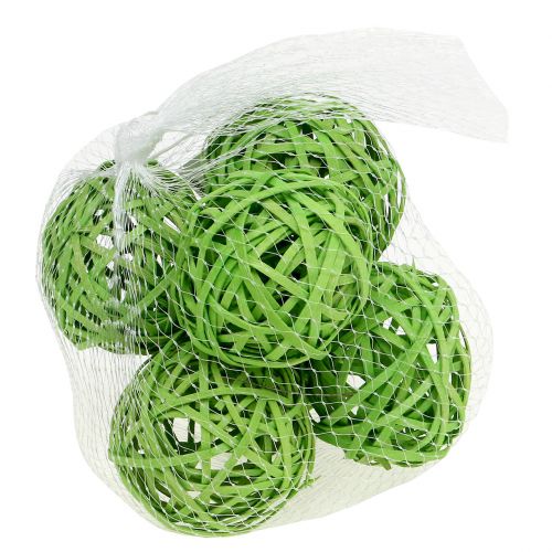 Floristik24 Bola de vime verde claro Ø6cm 6 unidades