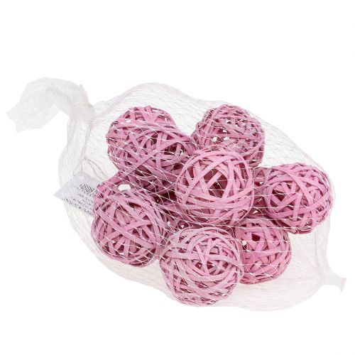 Floristik24 Bola de rattan rosa Ø4cm 12pcs