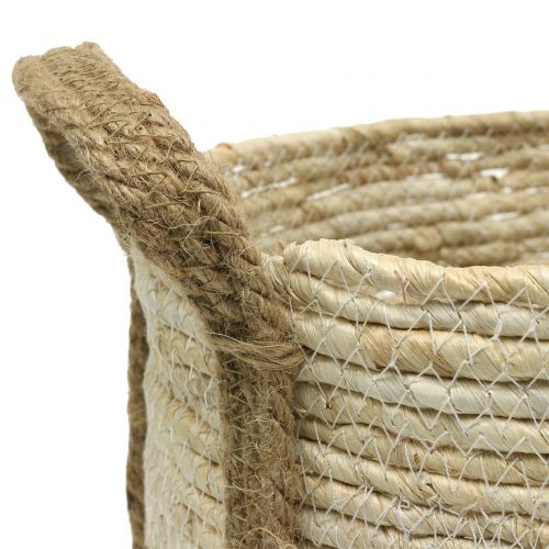 Floristik24 Cesto rattan nature/castanho Ø40/32/26cm 3uds