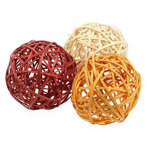 Floristik24 Bolas decorativas de rattan de 3 cores Ø8cm 8 unidades