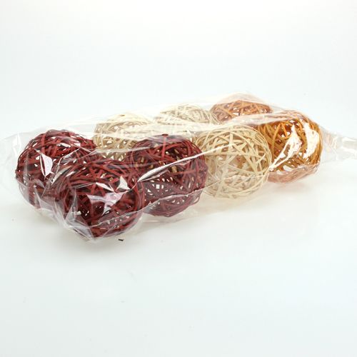 Floristik24 Bolas decorativas de rattan de 3 cores Ø8cm 8 unidades