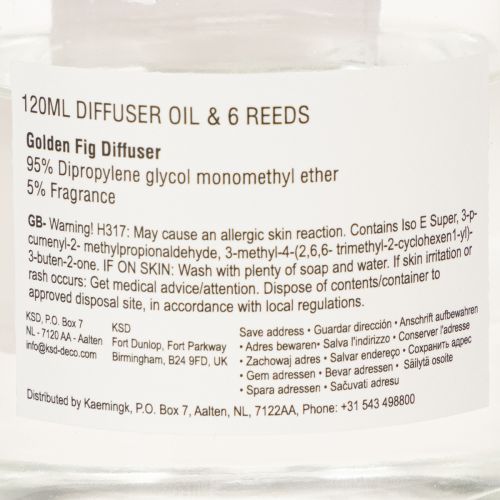 Itens Difusor de fragrância de figo para ambientes - Aroma duradouro para um ambiente agradável - 120ml