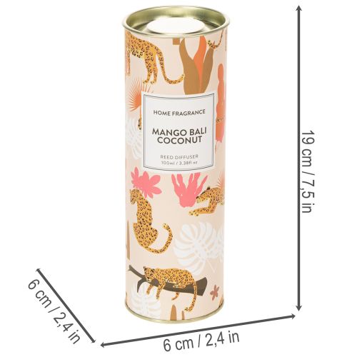 Itens Difusor de fragrância para ambientes com aroma exótico de coco e manga para uma sensação de frescor duradoura em casa, 19 cm, 2 peças.