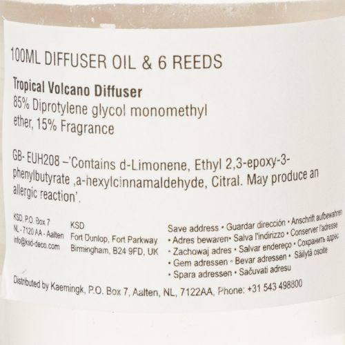 Itens Difusor de fragrância para ambientes com aroma exótico de coco e manga para uma sensação de frescor duradoura em casa, 19 cm, 2 peças.