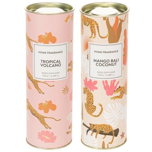 Itens Difusor de fragrância para ambientes com aroma exótico de coco e manga para uma sensação de frescor duradoura em casa, 19 cm, 2 peças.