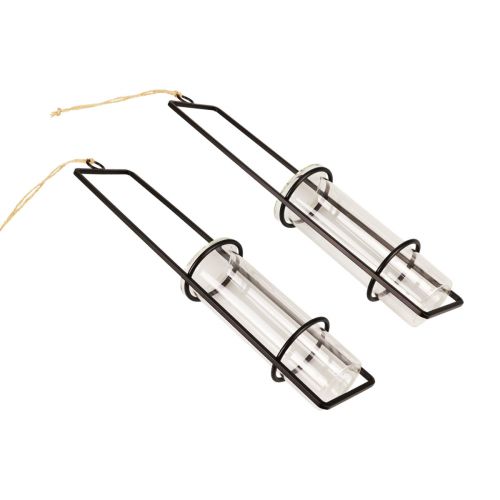 Itens Decoração de tubo de ensaio para pendurar mini vasos de vidro Ø6cm 32cm 2pcs