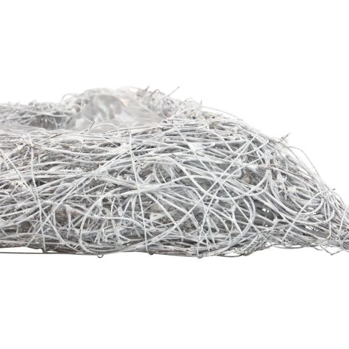 Floristik24 Tigela de planta coração de videira branca natural 16×19cm×5,5cm