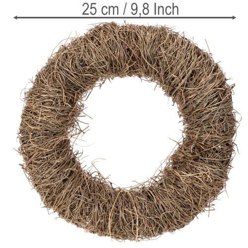 Guirlanda de videira em anel de 25 cm para artesanato e decoração.