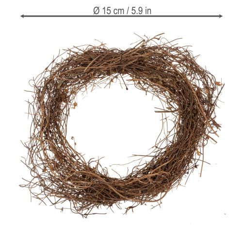 Itens Coroa de videira natural Ø15cm, conjunto de 10 - Ideal para decorações de outono, Natal, Páscoa e funerais.