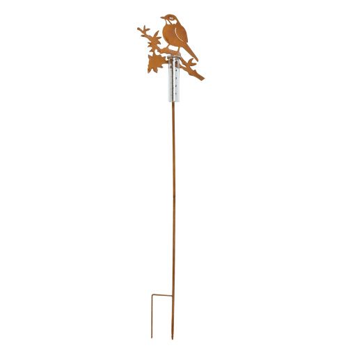 Floristik24 Pluviômetro plugue de jardim ferrugem pássaro 23x7,5x110cm