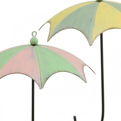 Itens Guarda-chuvas de metal, primavera, guarda-chuvas suspensos, decoração de outono rosa/verde, azul/amarelo H29,5cm Ø24,5cm conjunto de 2