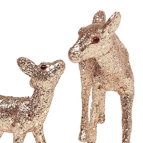 Floristik24 Veado com fulvo 10cm ouro claro com mica