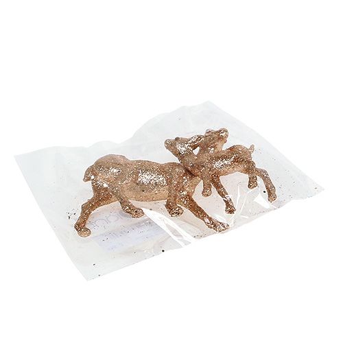 Floristik24 Veado com fulvo 10cm ouro claro com mica