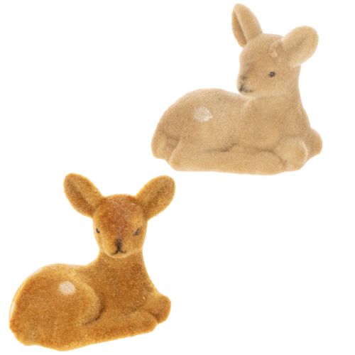 Conjunto de 6 estatuetas decorativas de cervo reclinado para decoração de mesa, 8 cm. comprar | Floristik24.pt