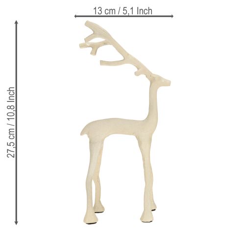 Itens Decoração de rena, figura de veado, metal, argila cinza, óptica, altura 27,5 cm