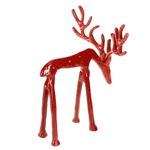 Itens Decoração de rena em metal, figura de natal, vermelho, 16×13×19cm