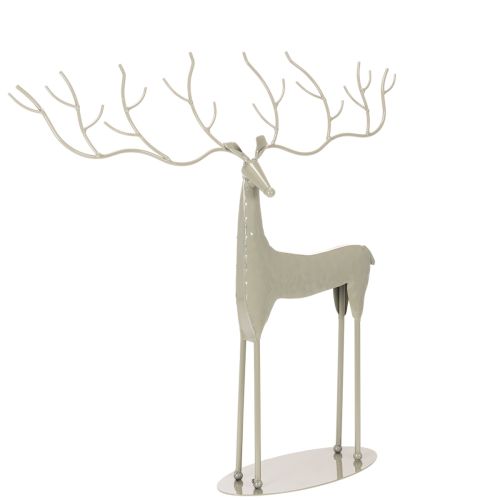 Escultura decorativa de veado com grandes chifres, estilo moderno em metal, 48 cm comprar | Floristik24.pt