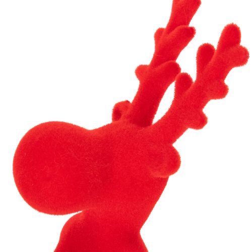 Conjunto de 2 estatuetas decorativas de rena vermelha deitada, design moderno, 24 cm. | Floristik24.pt