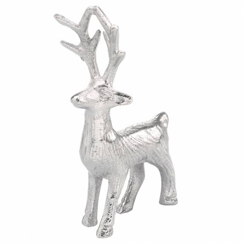 Floristik24 Renas decorativas de metal prateado 6,5 × H12,5 cm 3 unidades