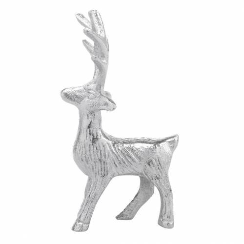 Floristik24 Renas decorativas de metal prateado 6,5 × H12,5 cm 3 unidades