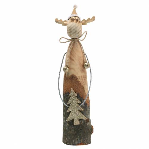 Itens Ramo natural rena com abeto natural Dourado Alt.27cm