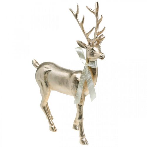 Figura decorativa cervo champanhe cervo decorativo grande Natal 47cm