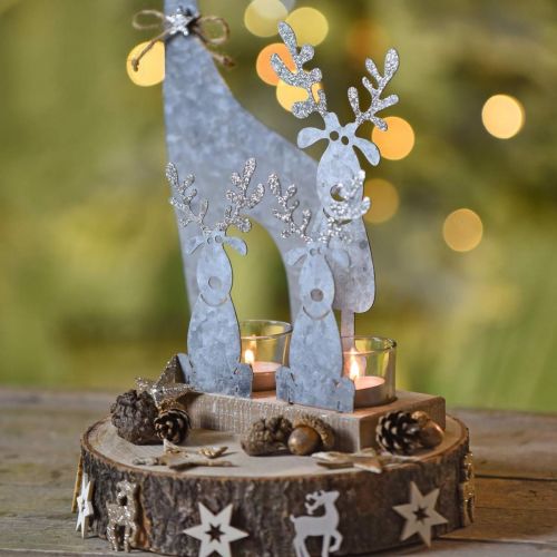 Itens Rena com suporte para velas 22cm x 17cm