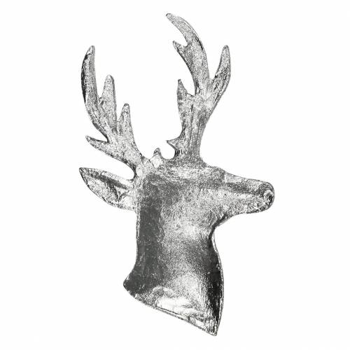 Floristik24 Busto de rena decorativo metal prateado 8cm × 4,8cm 8 un