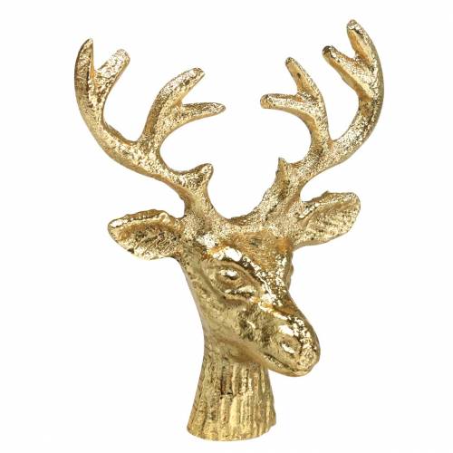 Floristik24 Decoração de Natal cabeça de veado metal dourado 6.8cm 6pcs