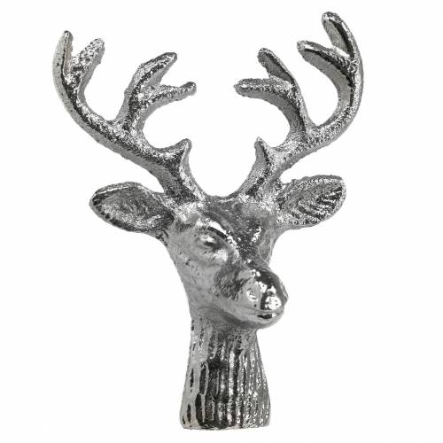 Floristik24 Cabeça de veado para artesanato metal prata 6,8 cm 6 peças decoração do advento