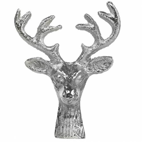 Floristik24 Cabeça de veado para artesanato metal prata 6,8 cm 6 peças decoração do advento
